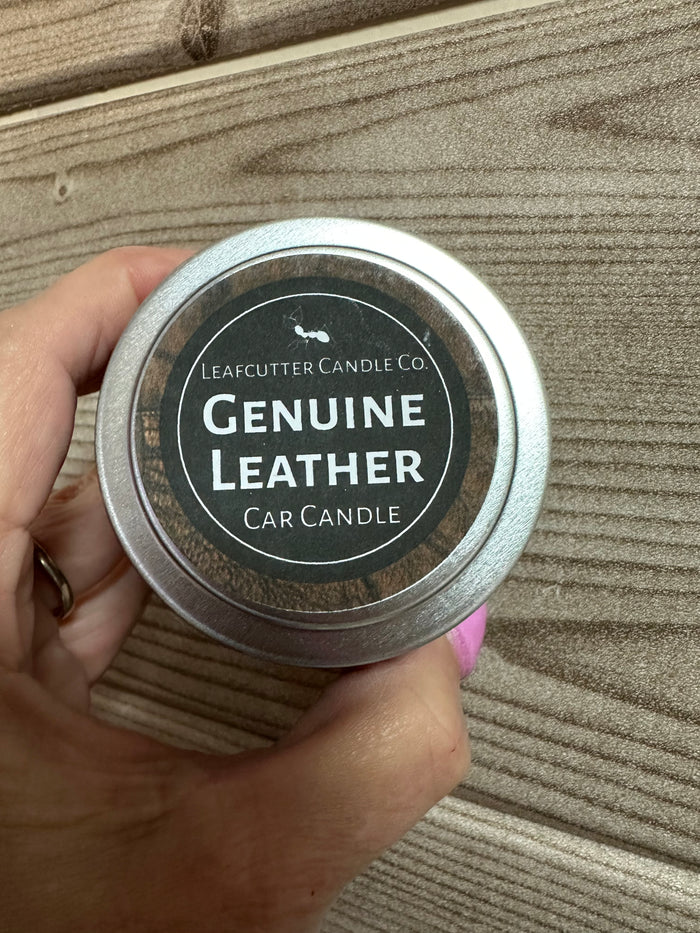 Car Tin Candle- Leather