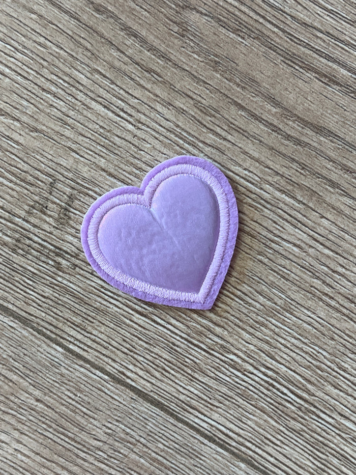 Hat Patches (Holographic)- "Puffed Hearts" Purple (2X2)