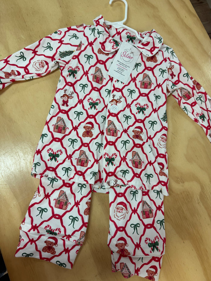 "Santa, Bows & Gingerbread" Pant Pajamas