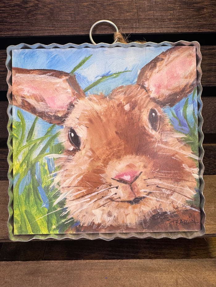 Round Top Collection- "Brown Bunny Portrait" Mini Display Charm