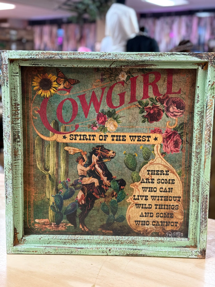 TB Wall Décor (20X20)- "Cowgirl; Sprit Of The West"