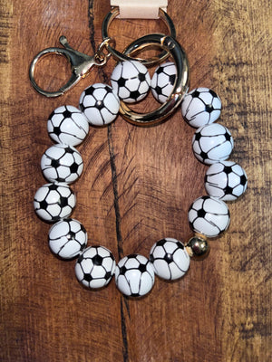 Beaded Galore Key Ring- Soccer
