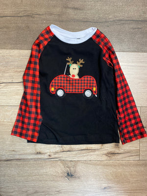 "Reindeer Truck driving" Plaid Kids Top