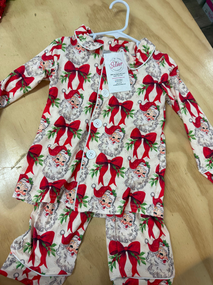 "Red Bows & Santa" Pant Pajamas