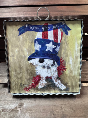 Round Top Collection- "Happy 4th Of July; Puppy" Charm Display