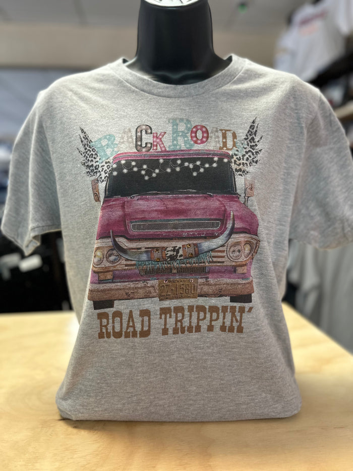 "Road Trippin' Crown Truck" Rhinestone Tee