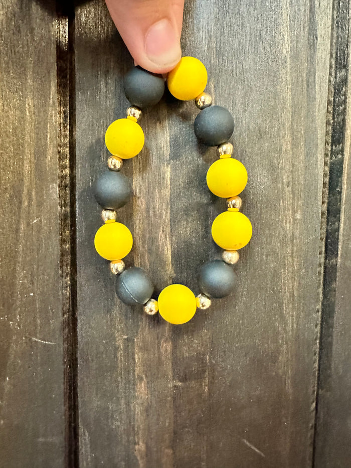 Ruby Bracelet- "Yellow & Black" Beaded