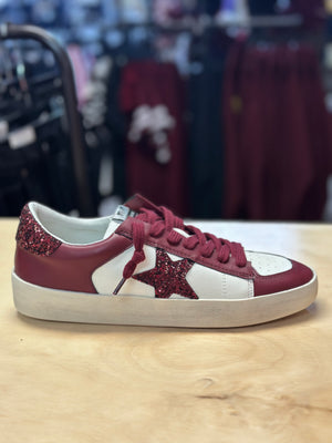 Candace Shoes- Maroon Glitter Stars