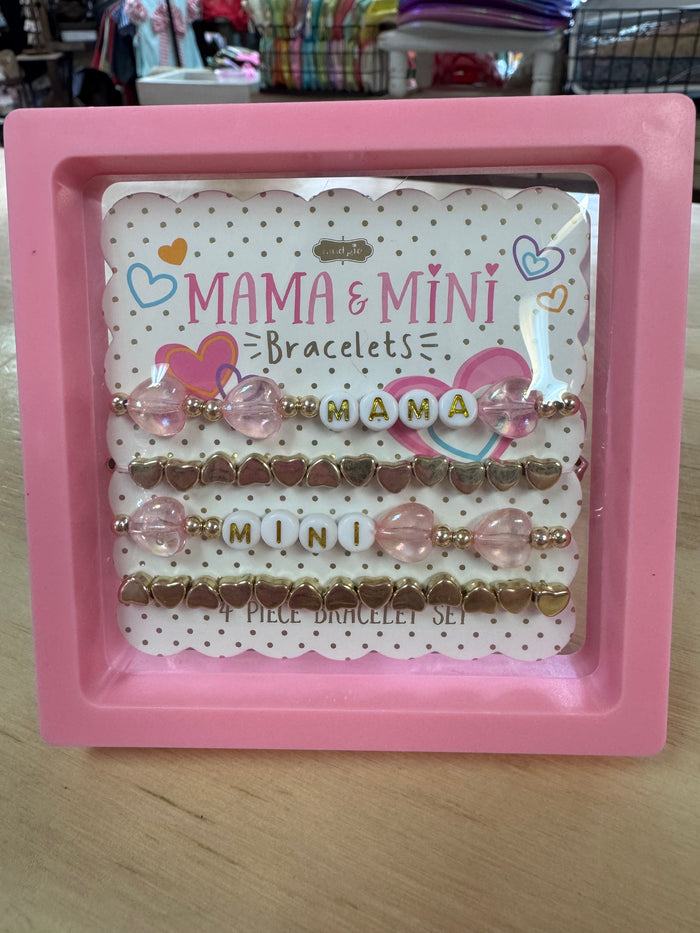 Kids Beaded Bracelet- "Mama & Mini; Pink"