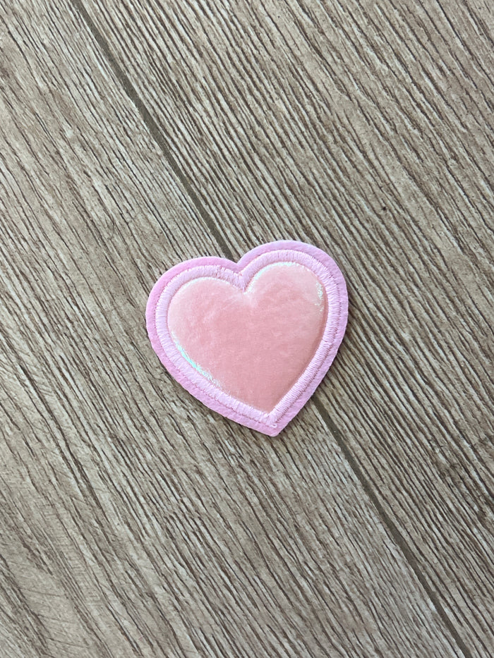 Hat Patches (Holographic)- "Puffed Hearts" Light Pink (2X2)