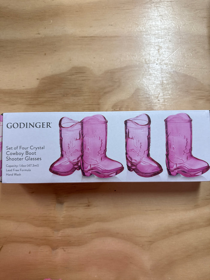 Kitchen Goods- "Pink Cowboy Boot" Shooter Glasses