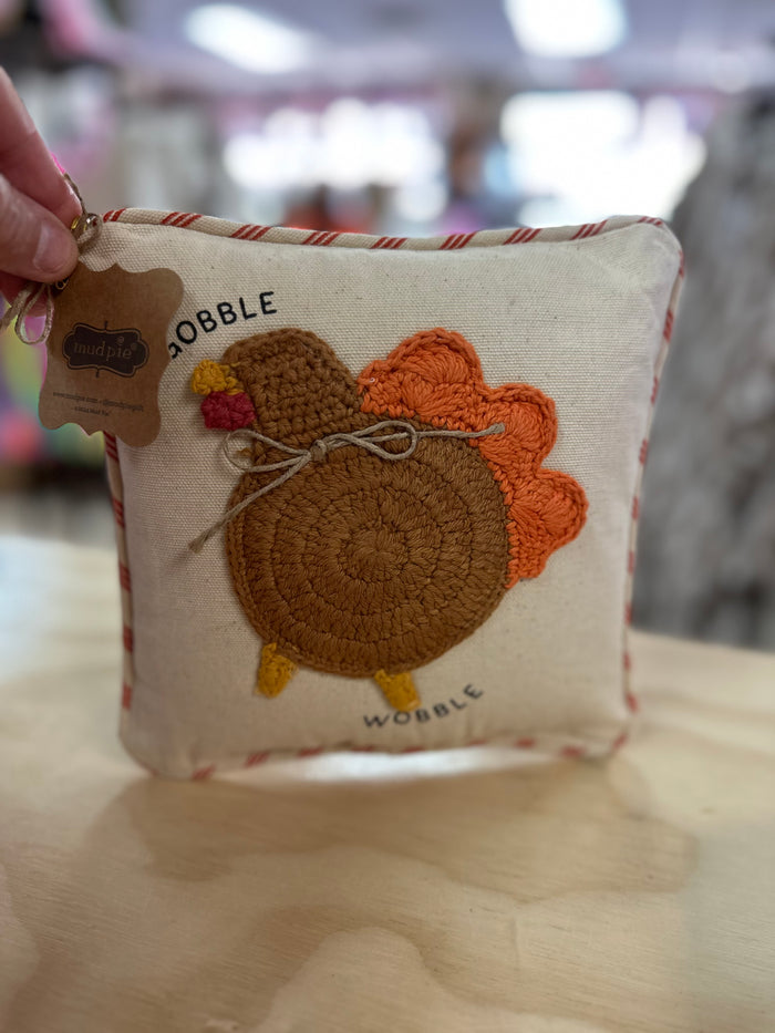 Crochet Mini Pillow- "Turkey; Wobble"