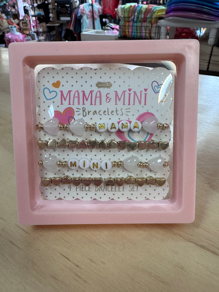 Kids Beaded Bracelet- "Mama & Mini; Pearl"