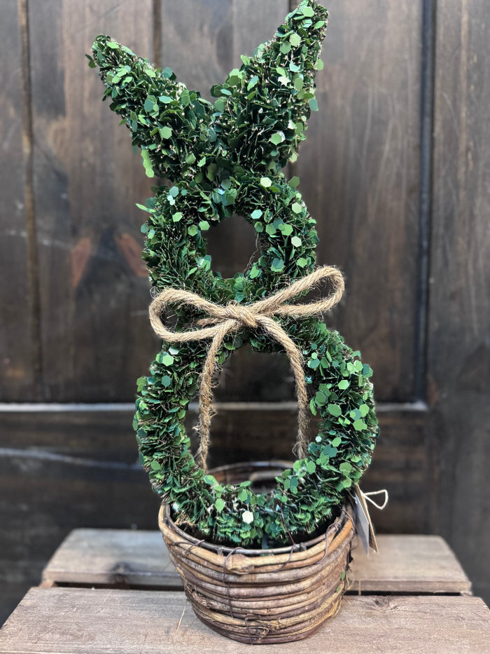 Table Top Décor- "Bunny Sitter" Large Green Boxwood