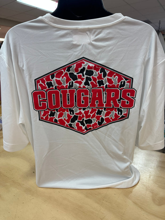 Cougars- "Cougars Camo Logo" Dri Fit White Tee