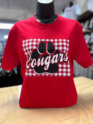 Cougars- Red Plaid "Cougars Paw"