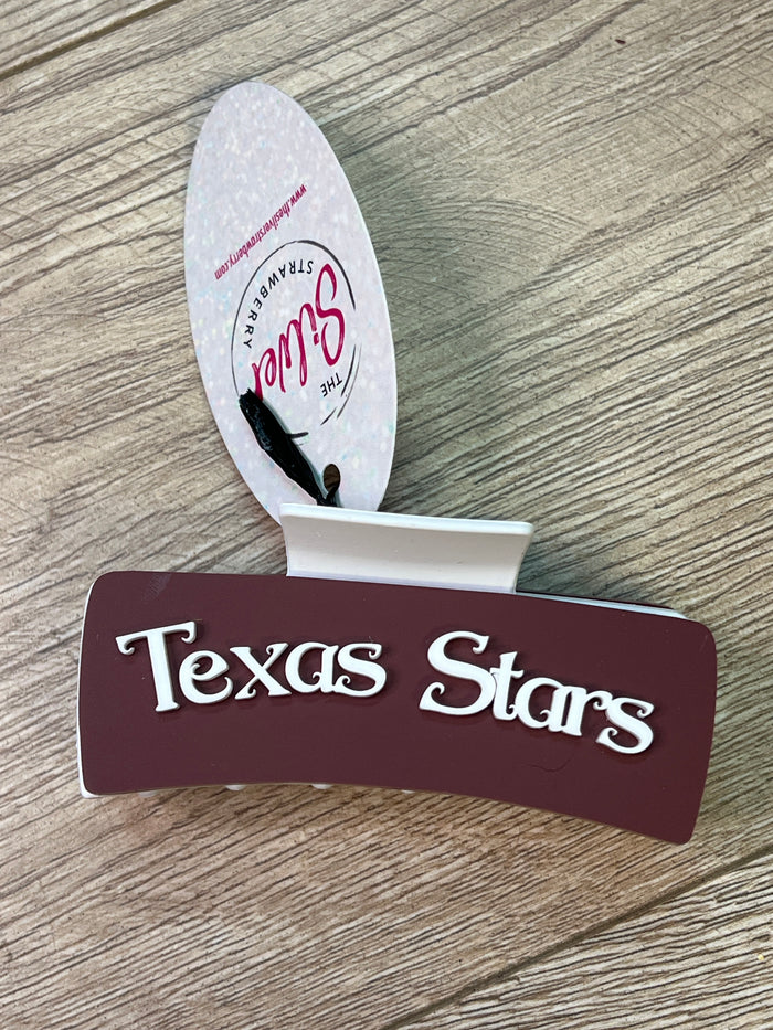 Spirit Hair Claw Clip- "Texas Stars" Maroon
