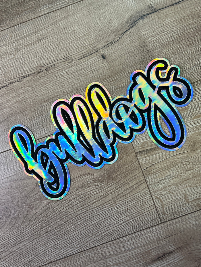 Shirt Patches (Holographic)- "Bulldogs; Silver & Black" (12X7)