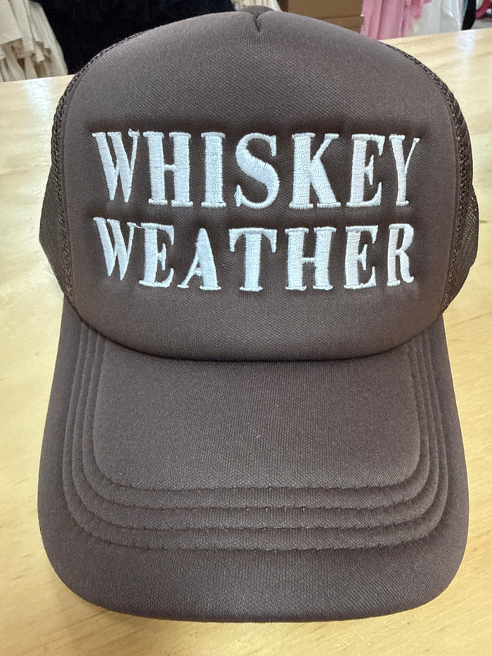 "Whiskey Weather" Cream Puffy Hat