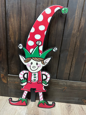 Christmas Outside Décor- "Elfie" Wooden