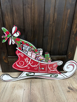 Christmas Outside Décor- "Santa's Sleigh" Wooden