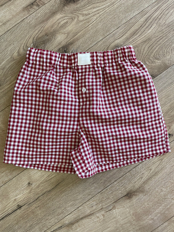 "Red & White Gingham" Boxer Shorts