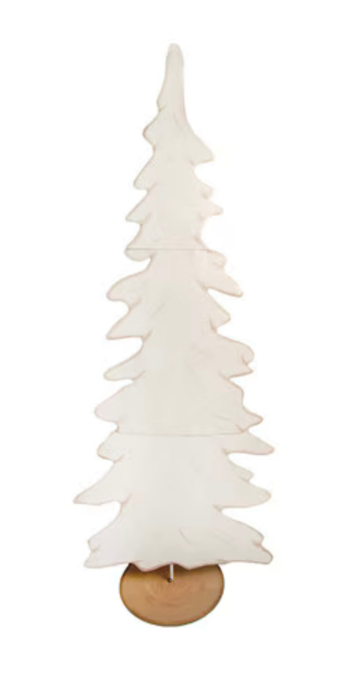 Round Top Collection- "Winter White Glitter Tree- Medium" Yard Display