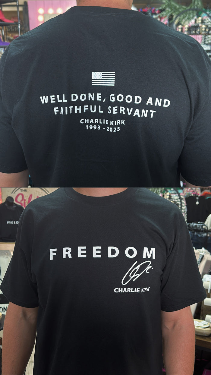 "FREEDOM- CK Signature" Black Tee; Donation Collection