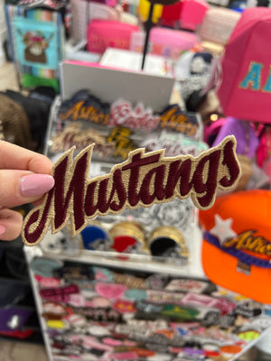 Embroidery "Hat" Patches- "Mustangs"