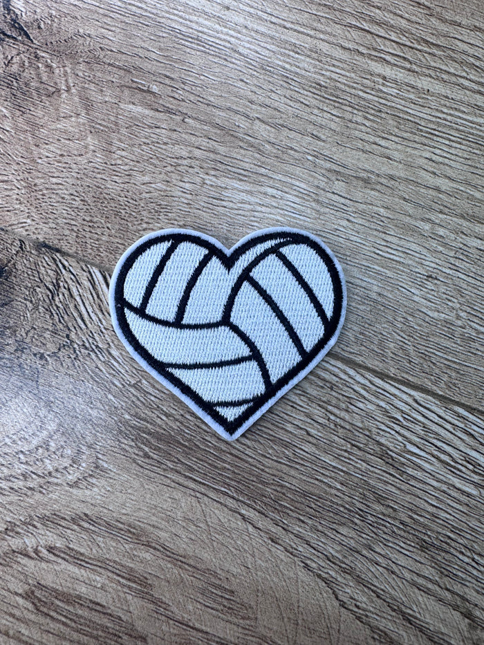 Hat Patches (Embroidered)- "Stitch Heart; Volleyball" (2.5X2)