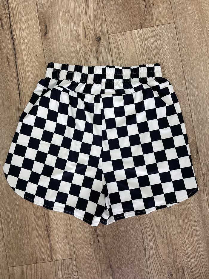 "Black & White Checkered" Shorts w/ Pockets