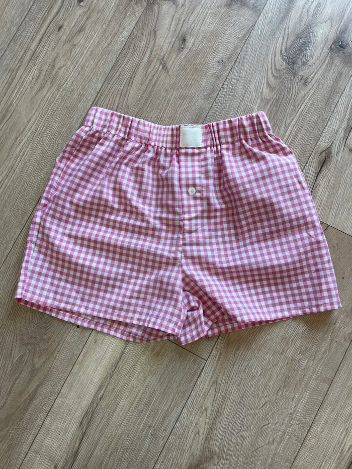 "Pink & White Gingham" Boxer Shorts