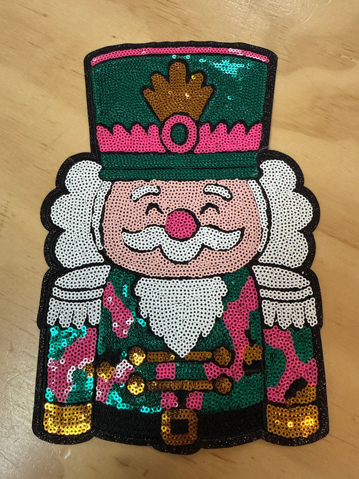 Shirt Patches (Sequins)- "Pink & Green Portrait Nutcracker" (7X10)