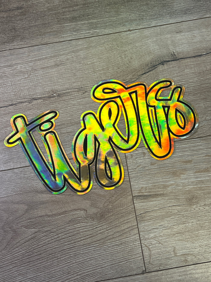 Shirt Patches (Holographic)- "Tigers; Black & Gold" (12X7)