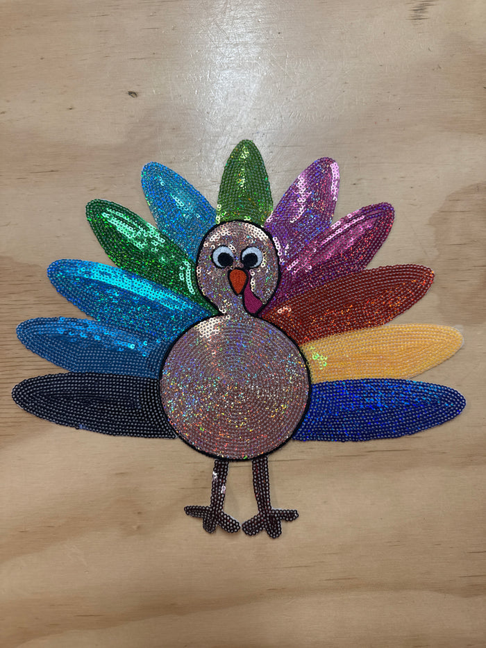 Shirt Patches (Sequins)- "Colorful Turkey" (11X10)