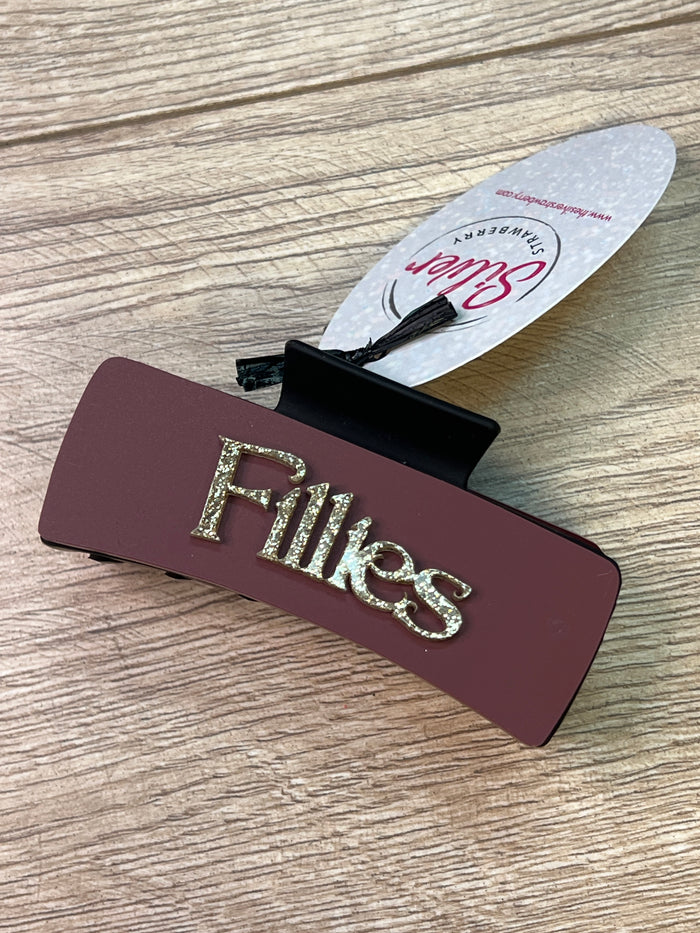 Spirit Hair Claw Clip- "Fillies" Maroon