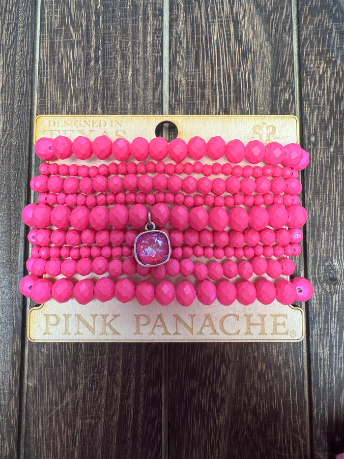 Pink Panache "Large" Cluster Bracelets- Mixed "Hot Pink"