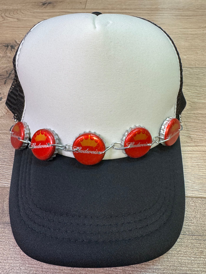 "Karli" Hat Bands- "Budweiser" Bottle Cap Chain