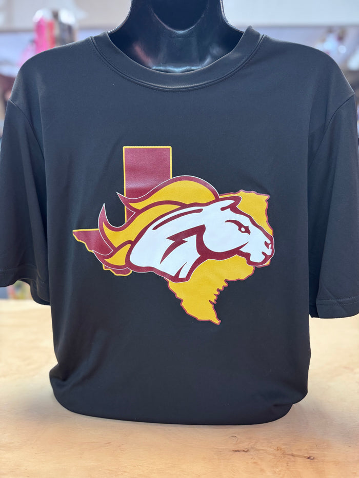 Mustangs- "Mustang Head Texas" Dri Fit Tee