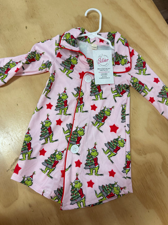 "Pink Grinch Theme" Gown Pajamas