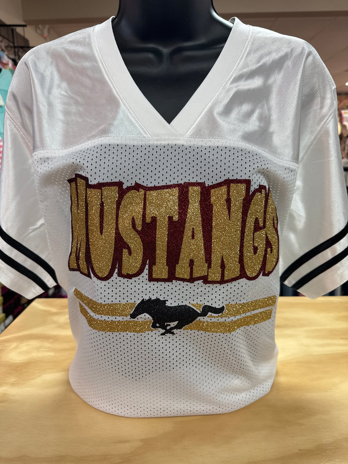 Mustangs- "Mustangs Lines & Horse" White Jersey