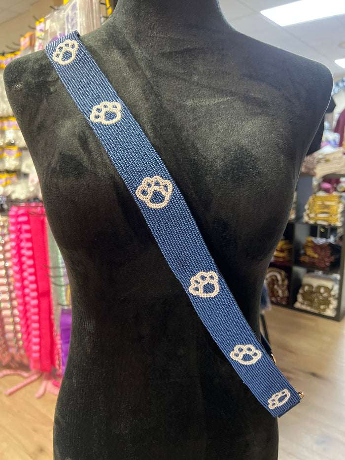 Nadine Purse Strap- "Paw Prints" Navy