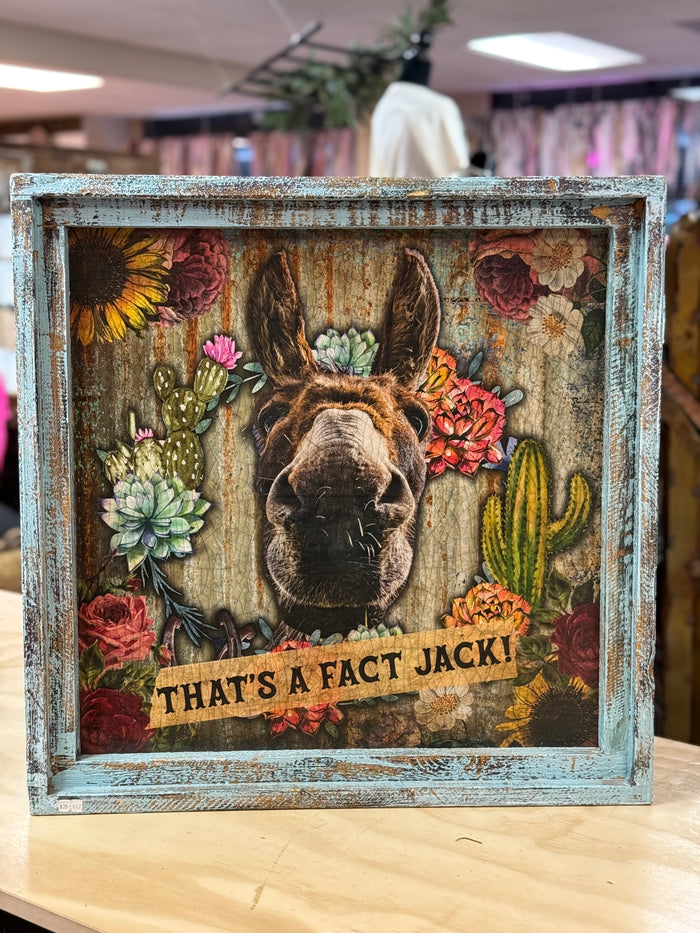 TB Wall Décor (24X24)- "That's A Fact Jack; Donkey"