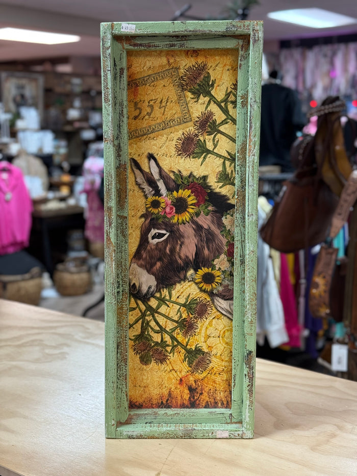 TB Wall Décor (27X10)- "Floral Donkey"