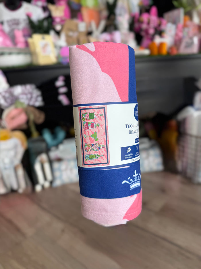 Microfiber Beach Towel- "Tequila Sunrise"