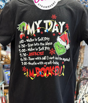 "My Day, I'm Booked; Grinch" Kids Top