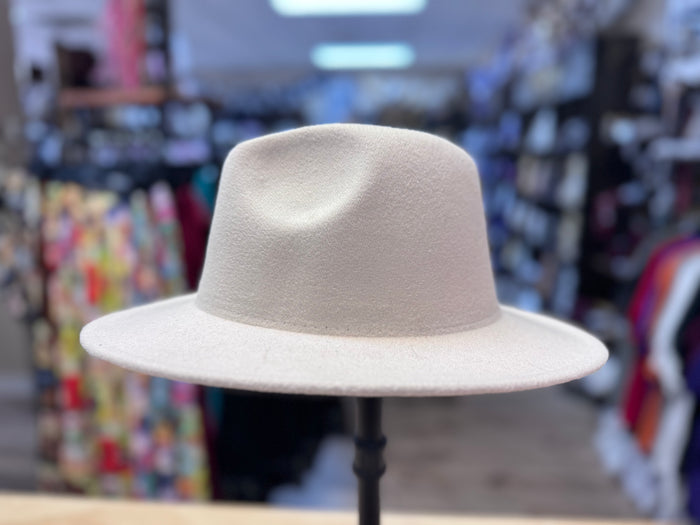 Polyester (Mini) Fedora- Cream