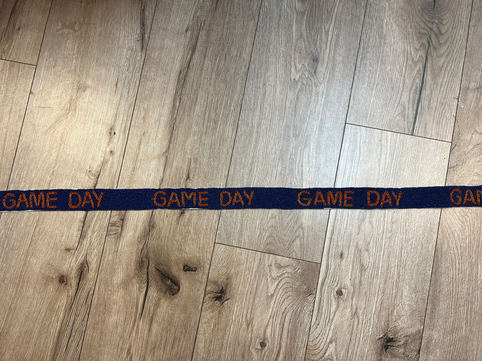 Nadine Purse Strap- "Game Day; Stars" Royal Blue & Shiny Orange