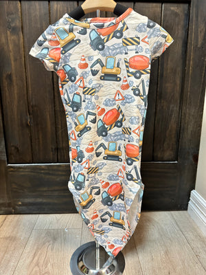 "Construction Zone" Tie-Up Onesie