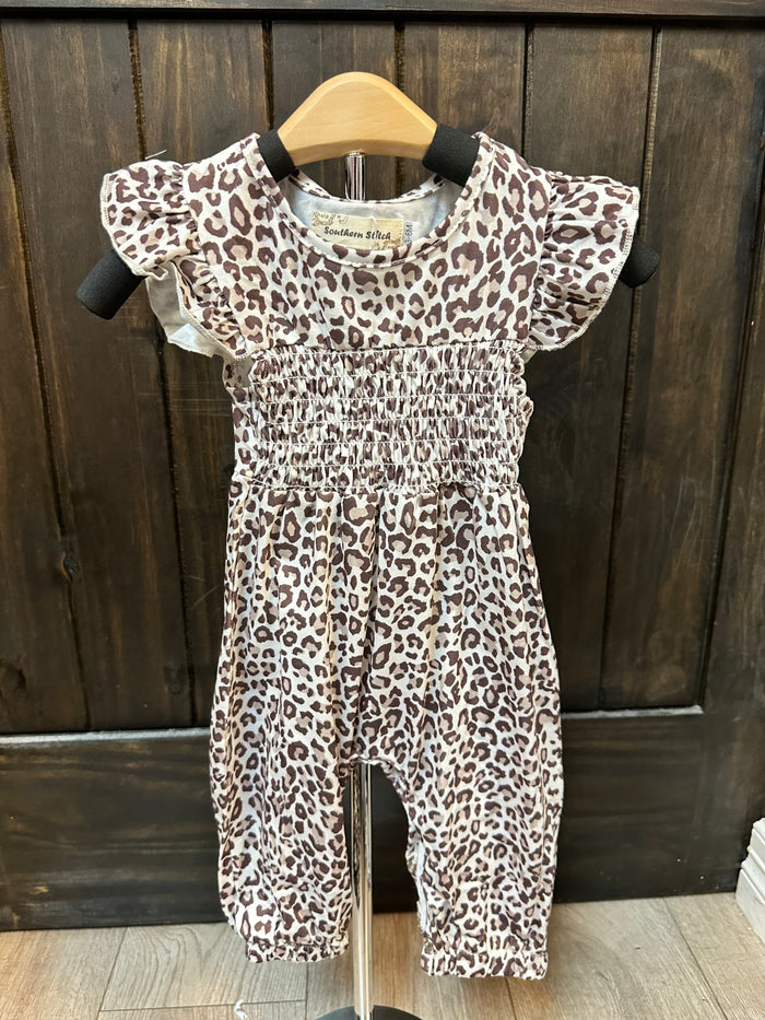 "Brown Leopard" Scrunch Belly Romper Onesie
